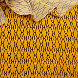 Custom Silk Scarf Ume Bud on Abstract Net -Choice of Length and Leather Fringe