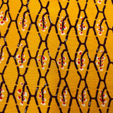 Custom Silk Scarf Ume Bud on Abstract Net -Choice of Length and Leather Fringe