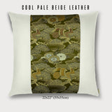 Hawk and “sho-chiku” (松竹) Square Throw Pillow - Choice of Leather Colors