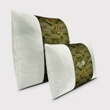 Hawk and “sho-chiku” (松竹) Square Throw Pillow - Choice of Leather Colors