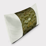 Hawk and “sho-chiku” (松竹) Lumbar Throw Pillow - Choice of Leather Colors