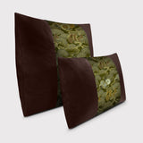Hawk and “sho-chiku” (松竹) Square Throw Pillow - Choice of Leather Colors