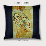 Royal Cart and Drum Square Throw Pillow - Choice of Leather Colors