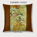 Royal Cart and Drum Square Throw Pillow - Choice of Leather Colors