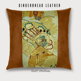 Royal Cart and Drum Square Throw Pillow - Choice of Leather Colors