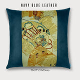 Royal Cart and Drum Square Throw Pillow - Choice of Leather Colors
