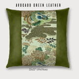 Mandarin Ducks Square Throw Pillow - Choice of Leather Colors