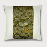 Hawk and “sho-chiku” (松竹) Square Throw Pillow - Choice of Leather Colors