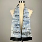 Fuji Silk Scarf - Choice of Leather Fringe Colors