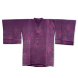 Vintage Silk Michiyuki Coat w/ Nested Diamond Pattern