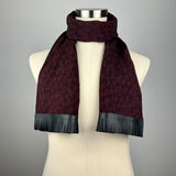 Karako (唐子) - Silk Scarf with Black Leather Fringe