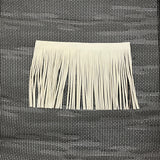 Custom Black and White Silk Scarf - Choice of Length and Leather Fringe