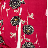 Fuchsia Silk Kimono With Chrysanthemums Vintage 1912-1945
