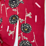 Fuchsia Silk Kimono With Chrysanthemums Vintage 1912-1945
