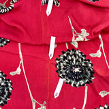 Fuchsia Silk Kimono With Chrysanthemums Vintage 1912-1945