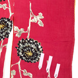Fuchsia Silk Kimono With Chrysanthemums Vintage 1912-1945
