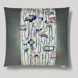 Fish, Sakura, & Butterfly Square Throw Pillow - Choice of Leather Colors