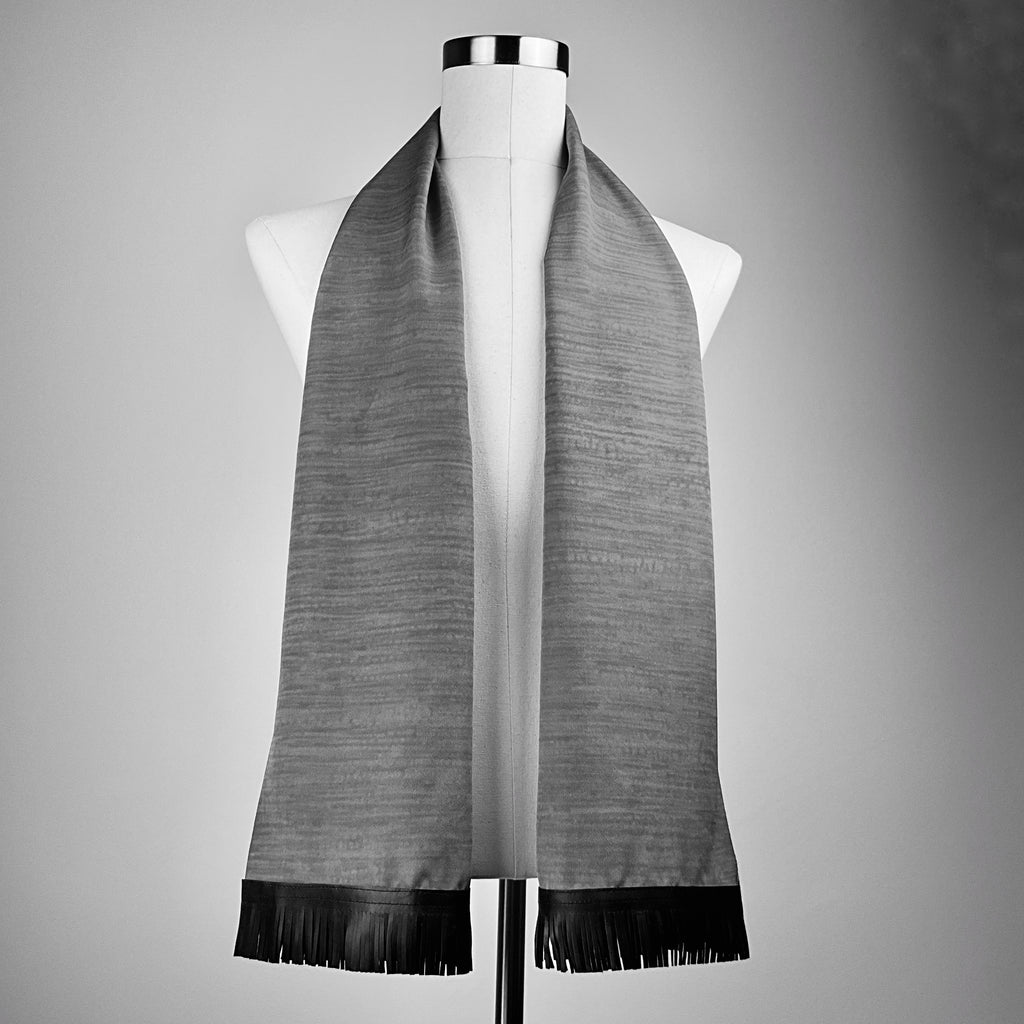 Custom Early Blossoms Silk Scarf - Choice of Length and Leather Fringe