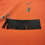 Custom Early Blossoms Silk Scarf - Choice of Length and Leather Fringe