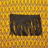 Custom Silk Scarf Ume Bud on Abstract Net -Choice of Length and Leather Fringe