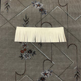 Custom Flower on Line Tsumugi Silk Scarf - Choice of Length and Leather Fringe