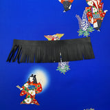 Custom Dancing Girls Silk Scarf - Choice of Length and Leather Fringe