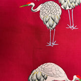 Custom Crane and Heron Silk Scarf - Choice of Length and Leather Fringe