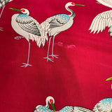 Custom Crane and Heron Silk Scarf - Choice of Length and Leather Fringe