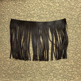 Custom Beige and Olive Silk Scarf - Choice of Length and Leather Fringe