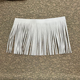 Custom Beige and Olive Silk Scarf - Choice of Length and Leather Fringe