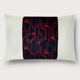 Retro Geometric Pattern Lumbar Throw Pillow - Choice of Leather Colors