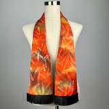 Fireworks Silk Scarf - Choice of Leather Fringe Color