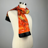 Fireworks Silk Scarf - Choice of Leather Fringe Color