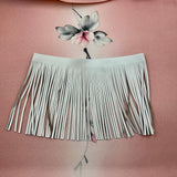 Custom Sakura Silk Scarf - Choice of Length and Leather Fringe