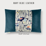 Fish, Sakura, & Butterfly Lumbar Throw Pillow - Choice of Leather Colors