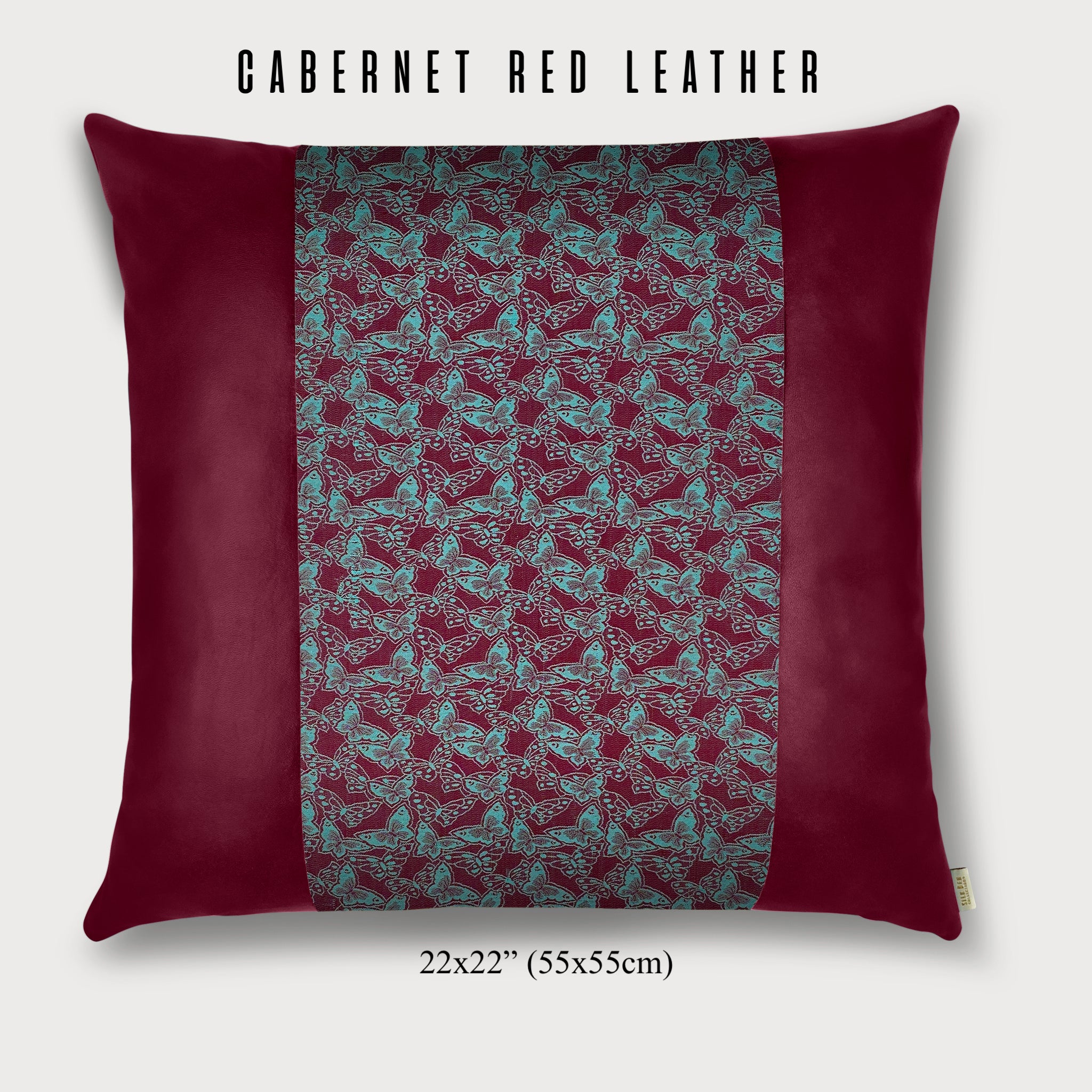 Butterflies Square Throw Pillow - Choice of Leather Colors