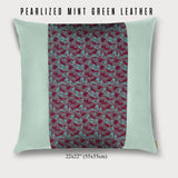 Butterflies Square Throw Pillow - Choice of Leather Colors