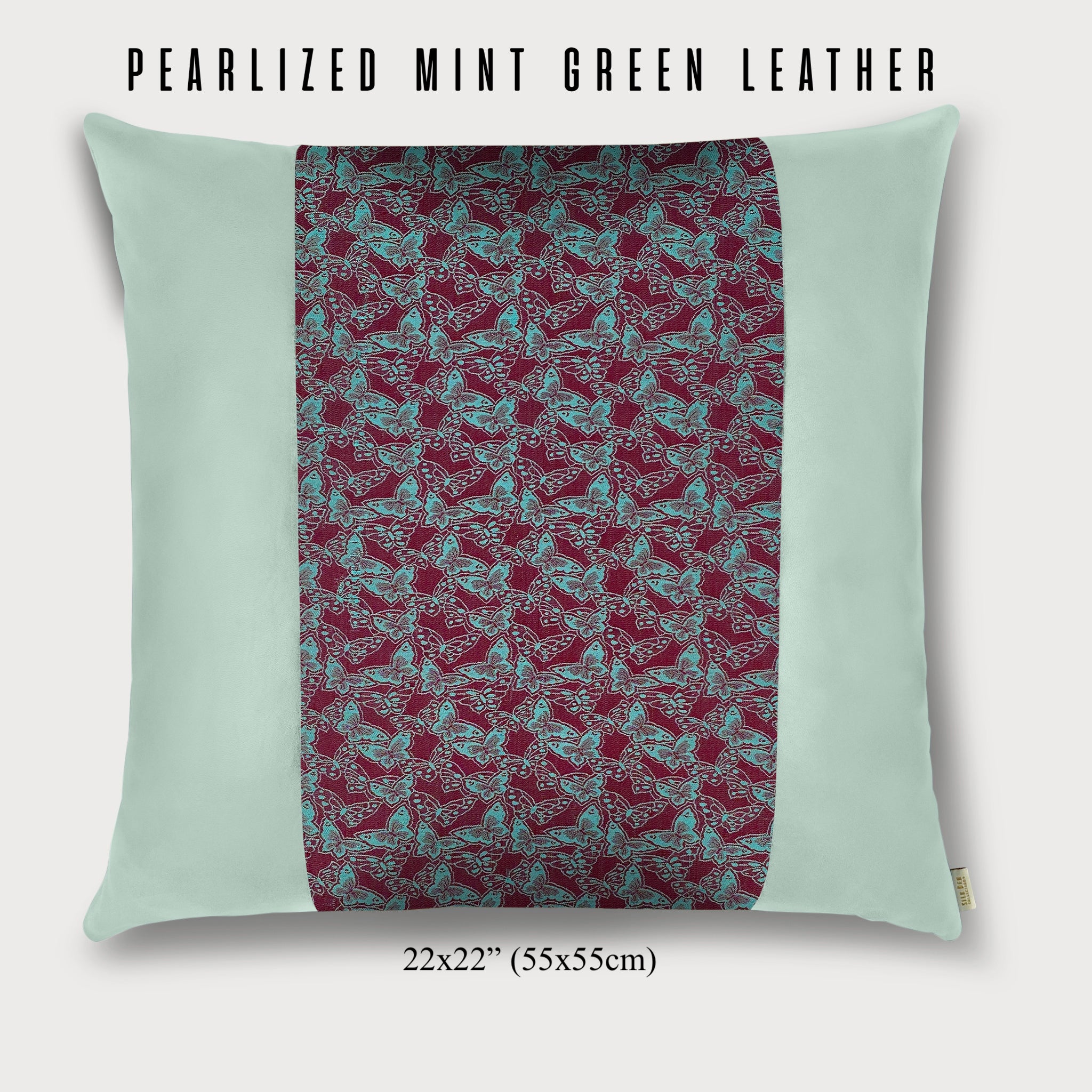 Butterflies Square Throw Pillow - Choice of Leather Colors