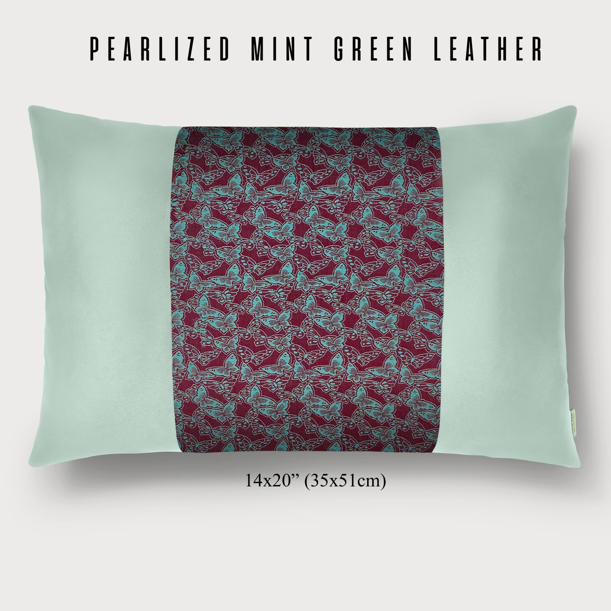 Butterflies Lumbar Throw Pillow - Choice of Leather Colors
