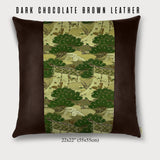 Butterfly and Phoenix Square Throw Pillow - Choice of Leather Colors