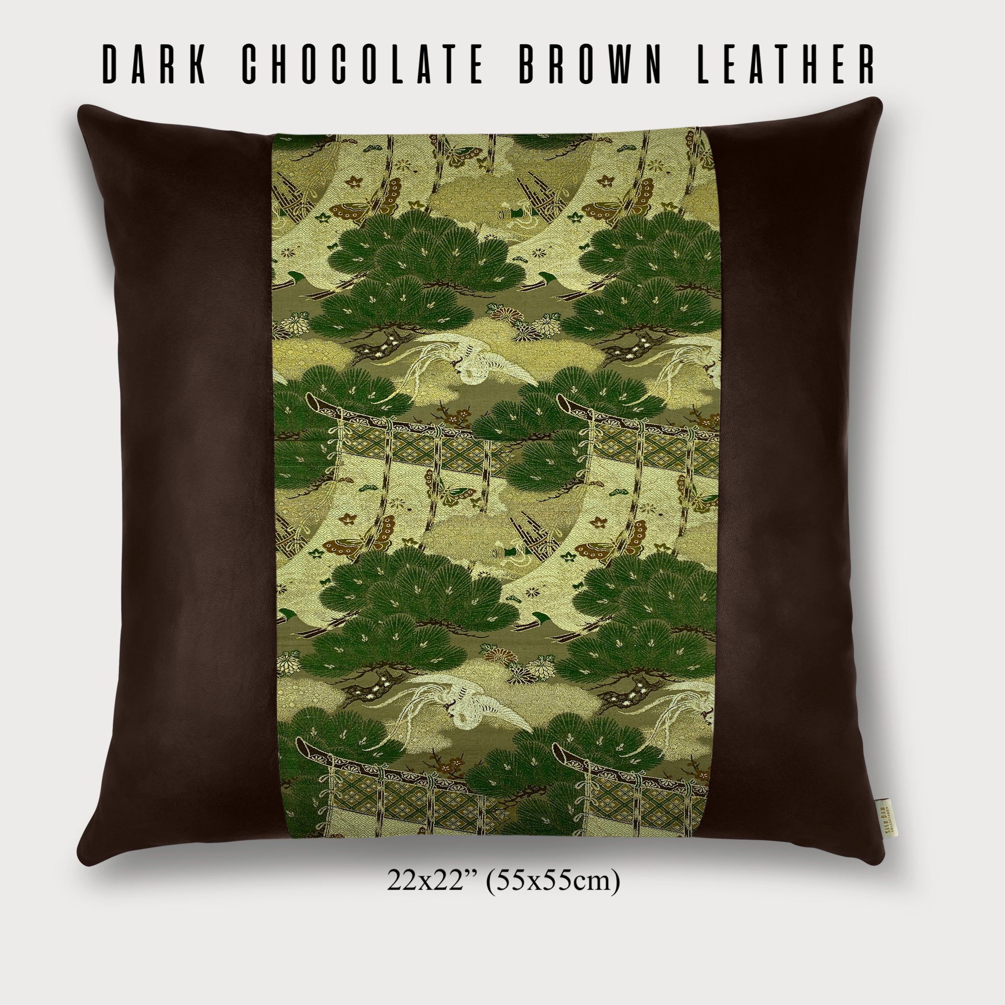Butterfly and Phoenix Square Throw Pillow - Choice of Leather Colors