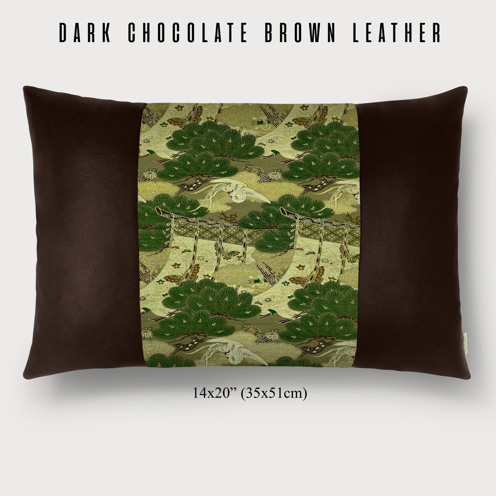 Butterfly and Phoenix Lumbar Throw Pillow - Choice of Leather Colors
