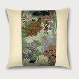 Phoenix, Pine, Ume and Chrysanthemum Square Throw Pillow - Choice of Leather Colors