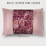 Arabesque Tsumugi Lumbar Throw Pillow - Choice of Leather Colors