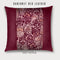 24x24" square throw pillow with burgundy leather and pink silk