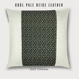 Meiji Era Maru Obi Silk Square Throw Pillow - Choice of Leather Colors