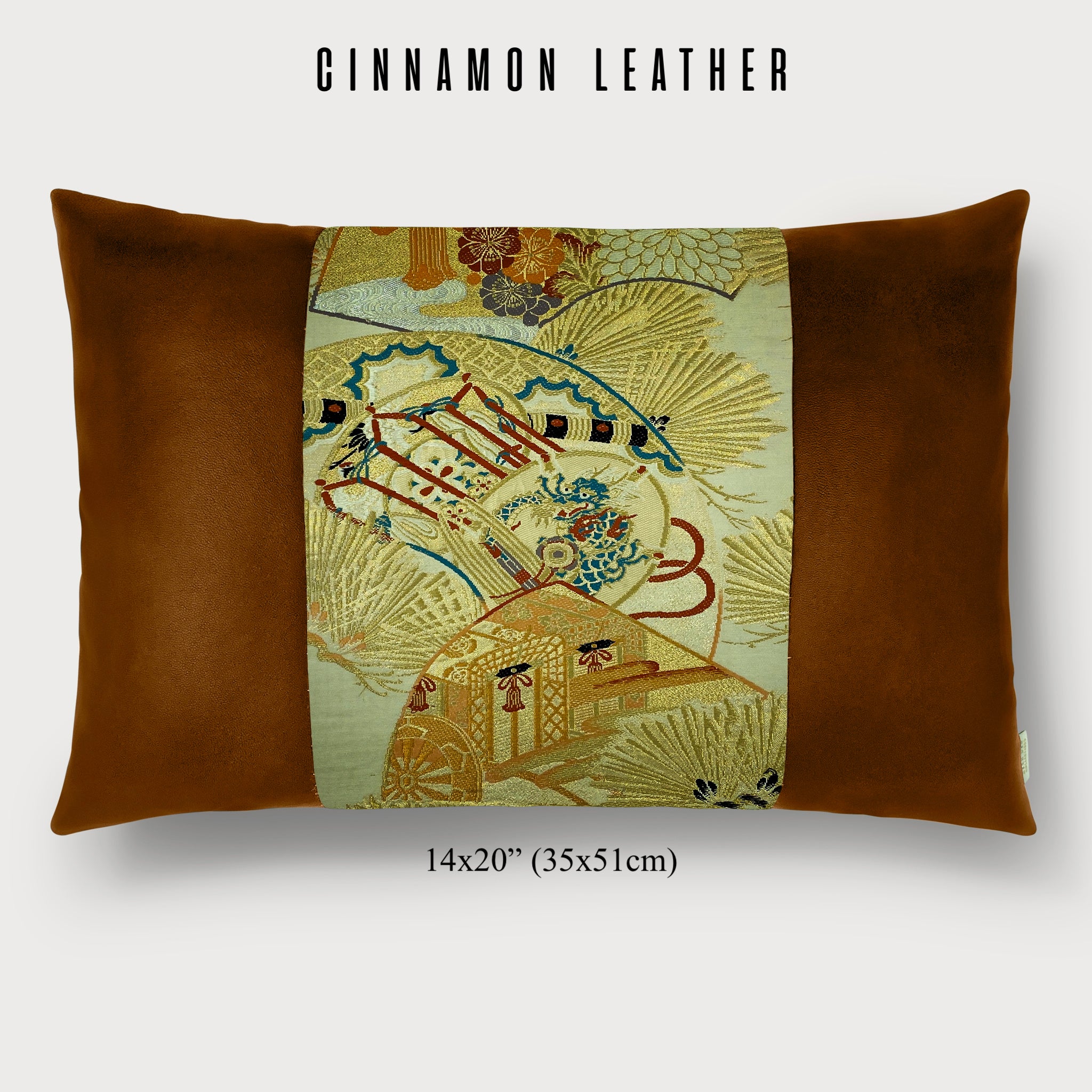 Royal Cart and Drum Lumbar Throw Pillow - Choice of Leather Colors