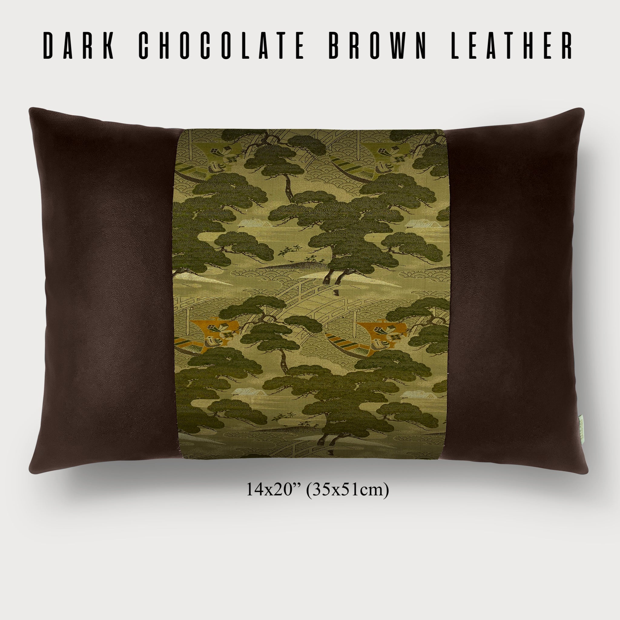 Boats and Bridges Lumbar Throw Pillow - Choice of Leather Colors