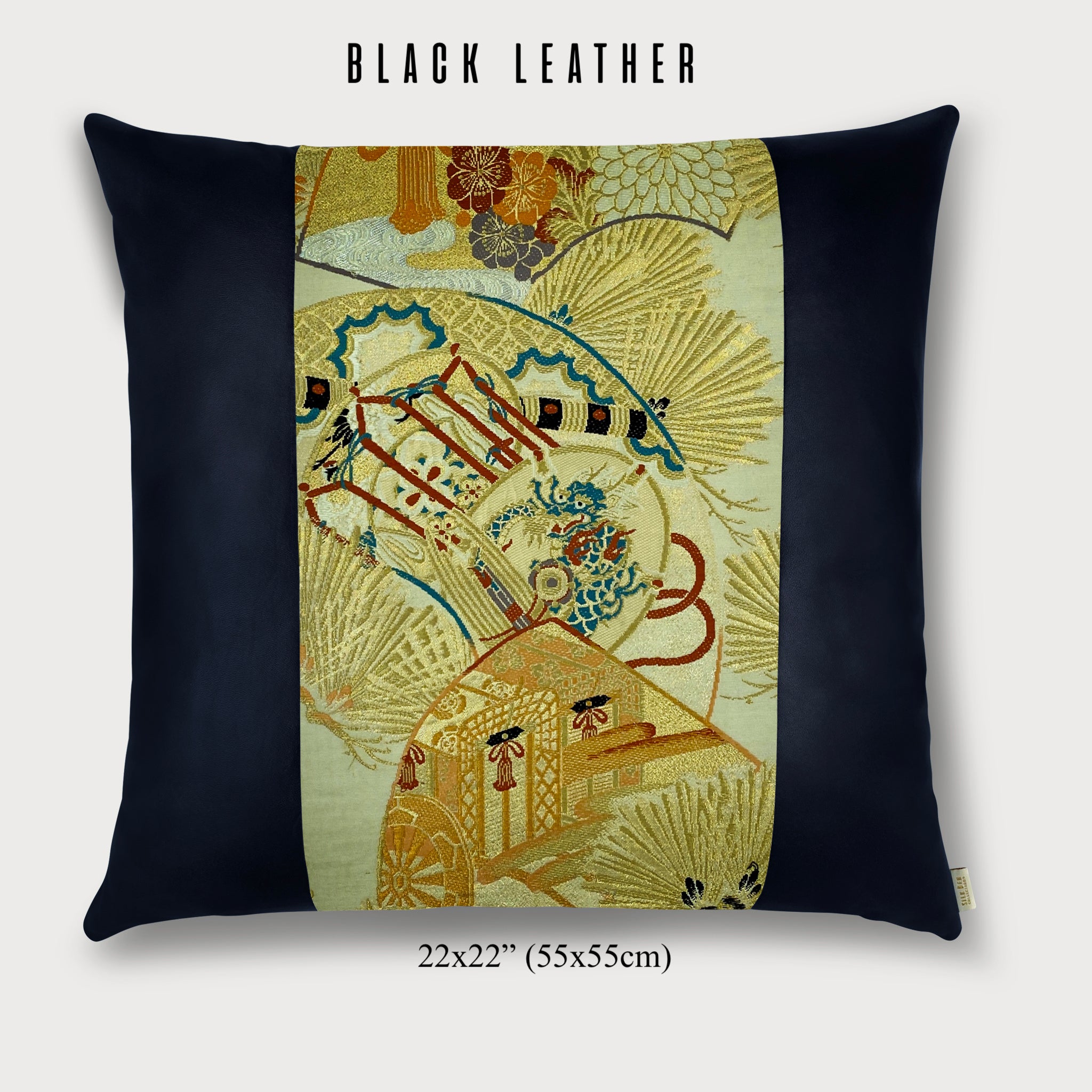 Royal Cart and Drum Square Throw Pillow - Choice of Leather Colors