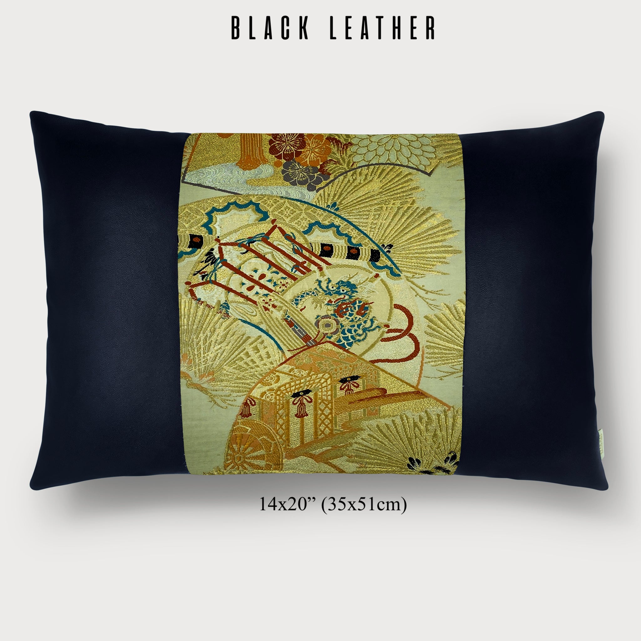 Royal Cart and Drum Lumbar Throw Pillow - Choice of Leather Colors
